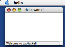 Hello world on MacOS X (Panther)